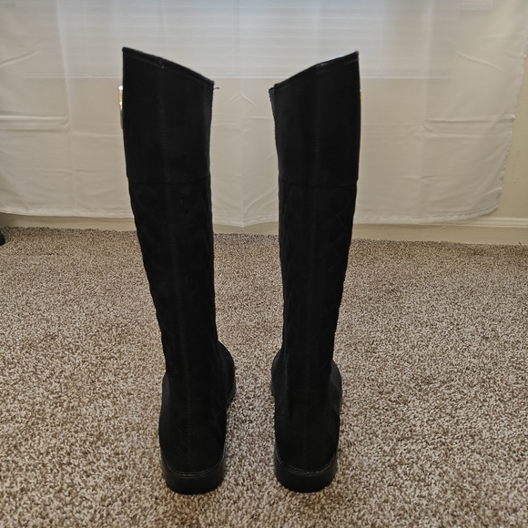 Tommy Hilfiger Babette Black Suede Quilted Rain Boot 9M - Picture 4 of 8
